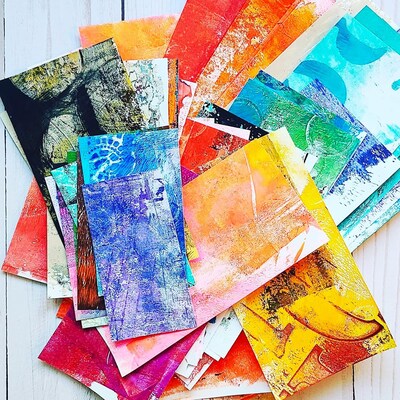 40 Beautiful Hand Painted Collage Papers Collage Paper Samples For Art Journals Scrapbooks Mixed Media Art.40 piece - image4